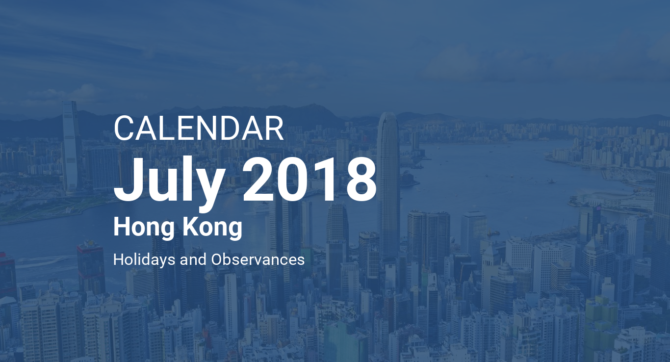2018 Calendar Hong Kong Government